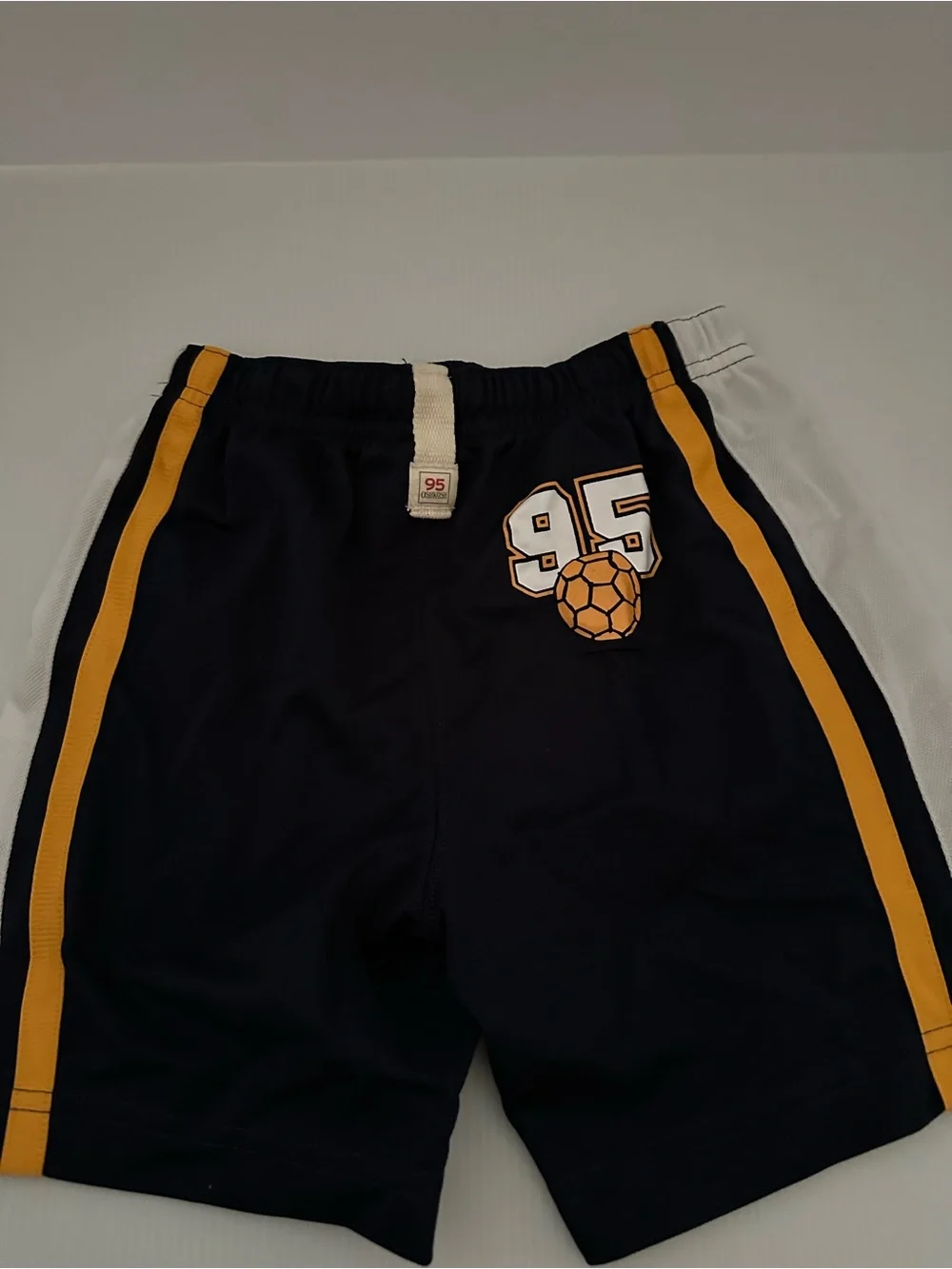 OshKosh B’gosh NWT Boys 3T Athletic Shorts Navy White Gold Drawstring